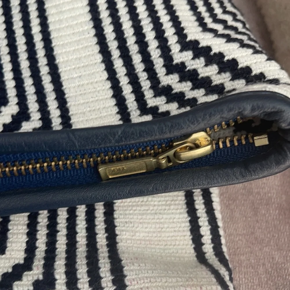 Sophie Anderson Camille Navy Green Natural Clutch - Picture 6 of 15